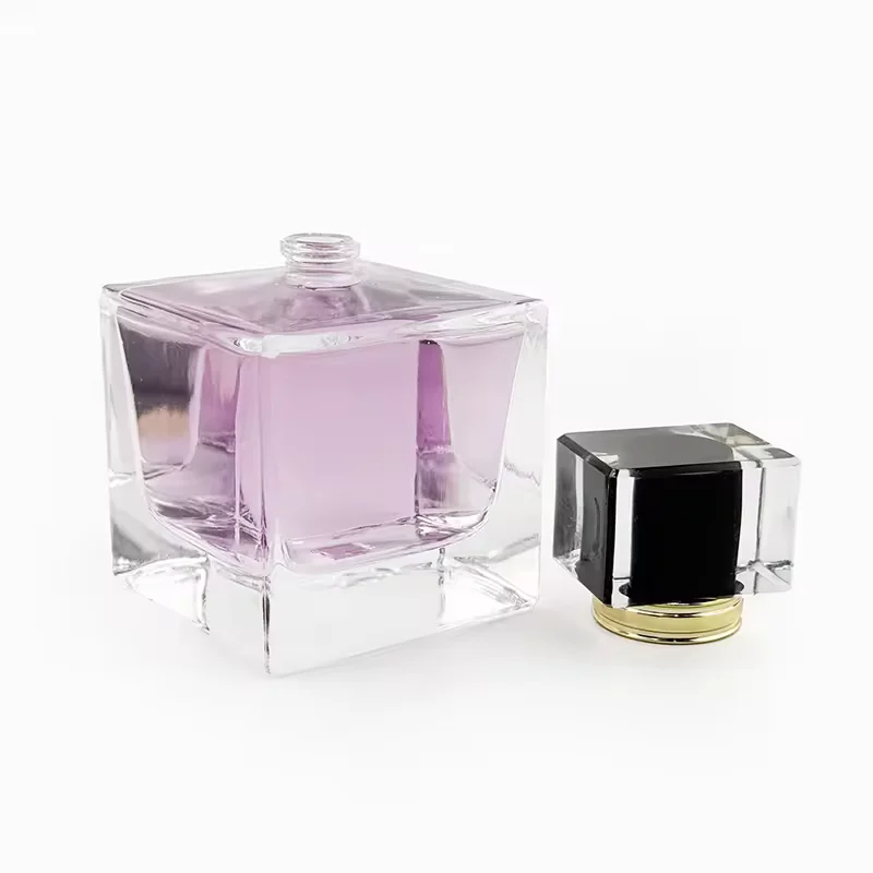 Clear Square Glass Perfume Bottle