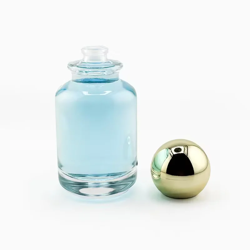 Round Glass Perfume Bottle with Pump Sprayer