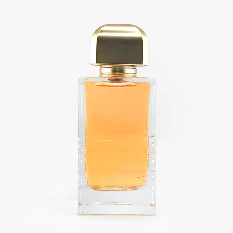 Red Square Glass Perfume Bottle with Crimp Neck