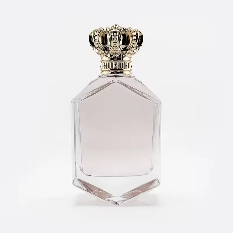 Design Glass Bottle with Luxury Cap Empty Screen Printed Frost Design