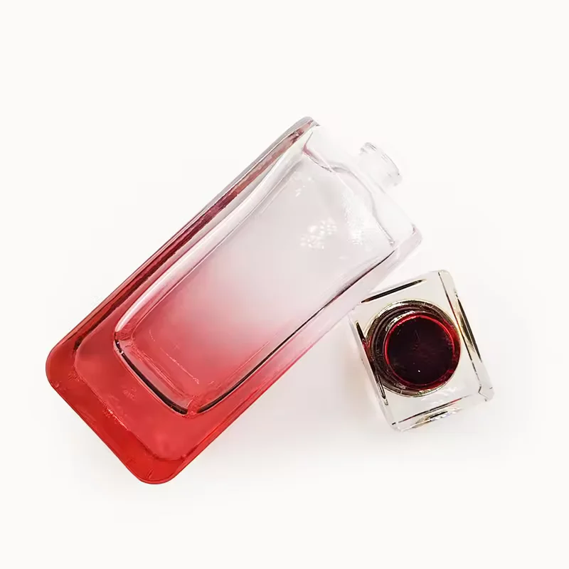 Square Glass Perfume Bottle with Refillable Design