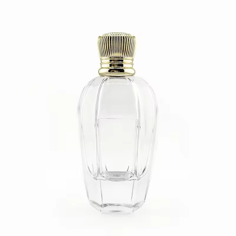 Clear Cylindrical Glass Perfume Bottle