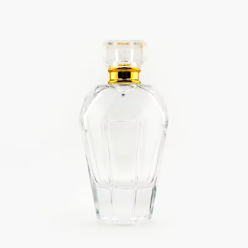 Clear Cylindrical Glass Perfume Bottle