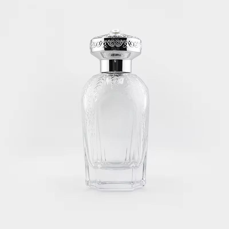 Custom Logo Glass Bottle with Luxury Lid Screen Printing Packaging
