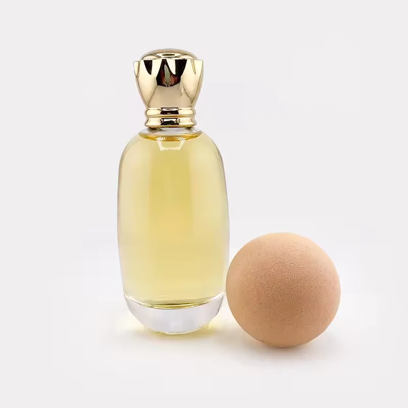 Clear Cylindrical Glass Perfume Bottle