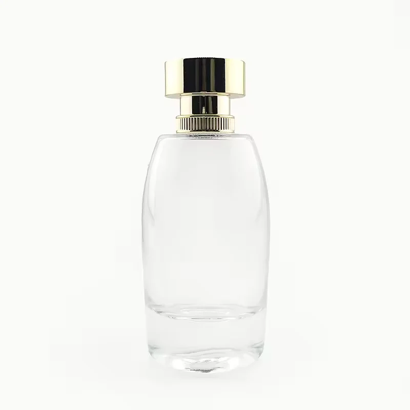 Clear Cylindrical Glass Perfume Bottle