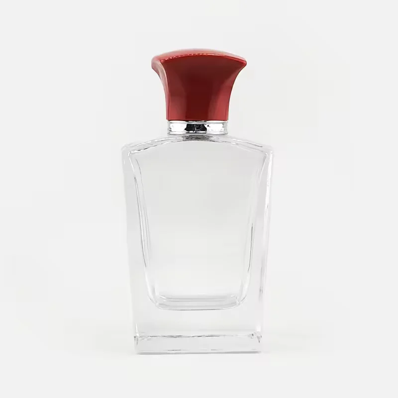 Clear Square Glass Perfume Bottle with Refillable Design