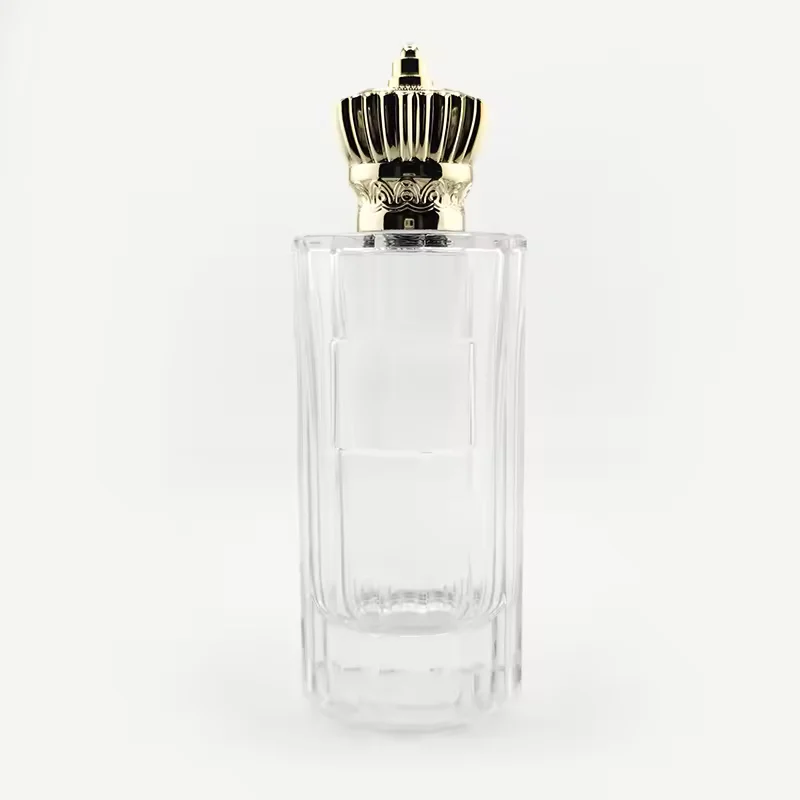 Red Square Glass Perfume Bottle with Crown Cap
