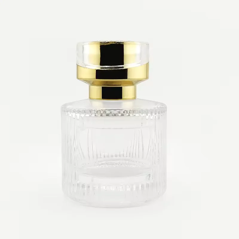 Cylindrical Glass Perfume Bottle with Crimp Neck