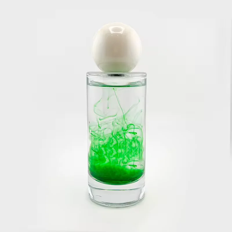 Clear Cylindrical Glass Perfume Bottle with Crimp Neck