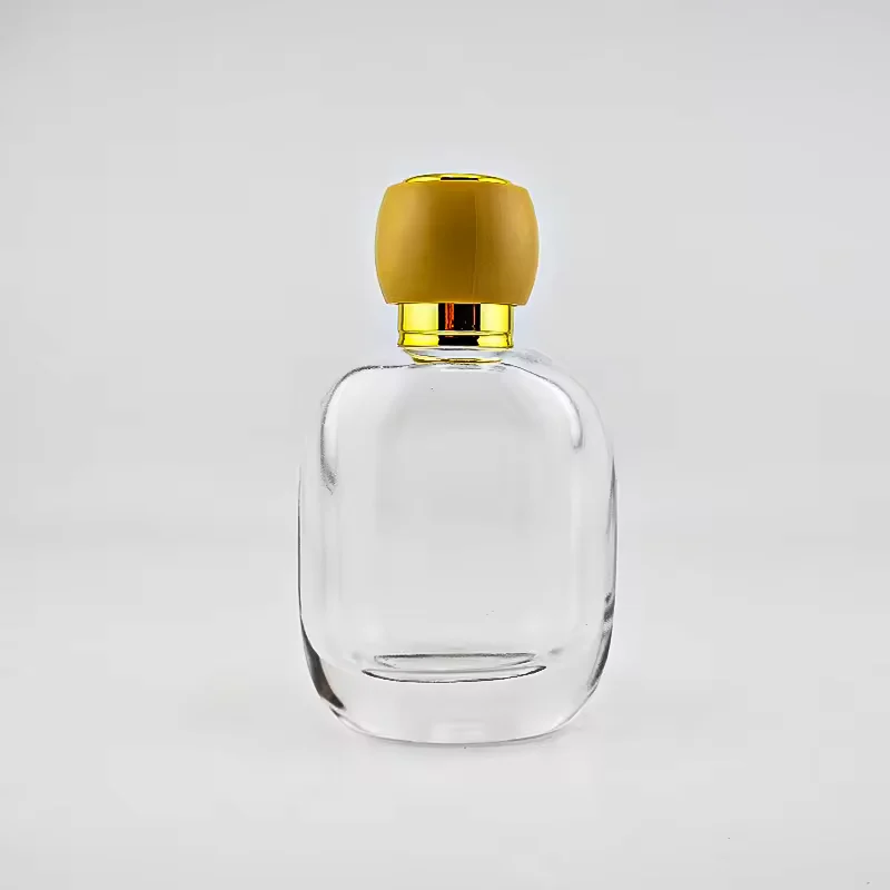 Frosted Cylindrical Glass Perfume Bottle with Crimp Neck