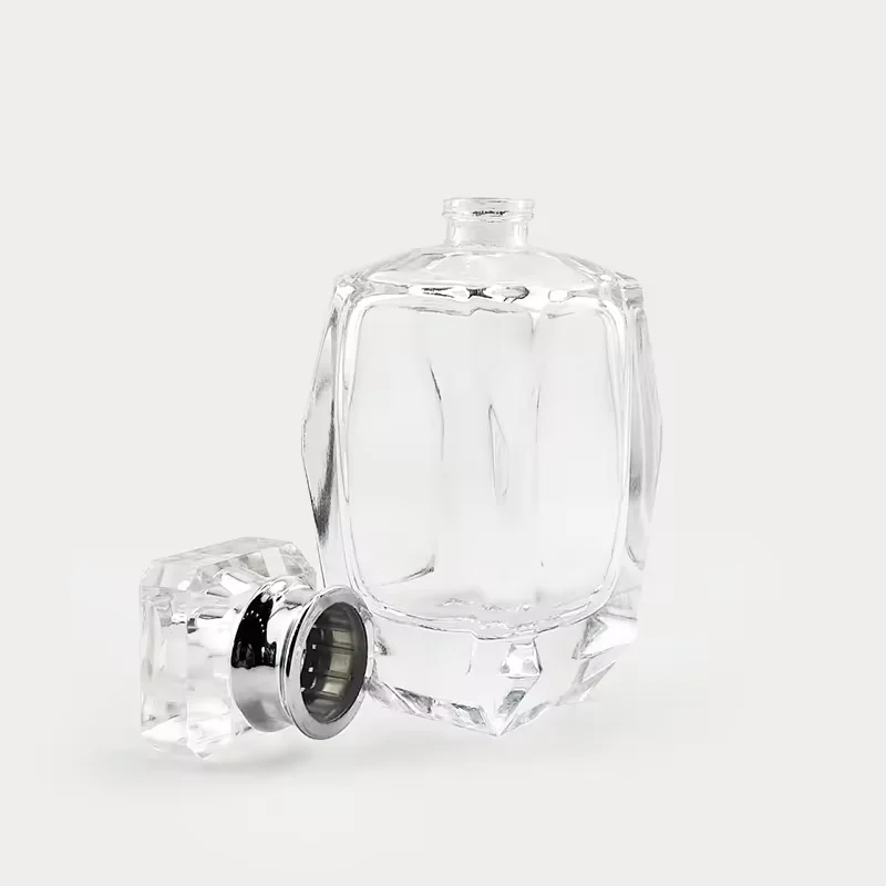 Glass Perfume Bottles Empty Customizable Refill Spray Pump with White Caps