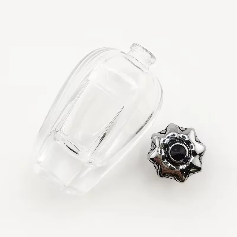 Clear Glass Perfume Bottle with Refillable Design