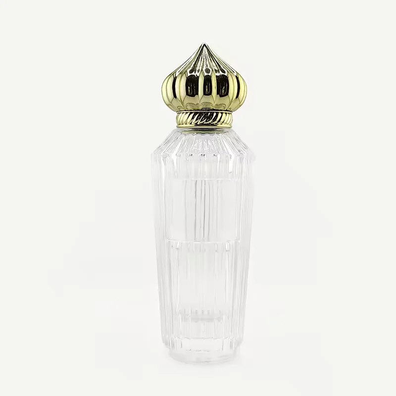 Clear Cylindrical Glass Perfume Bottle