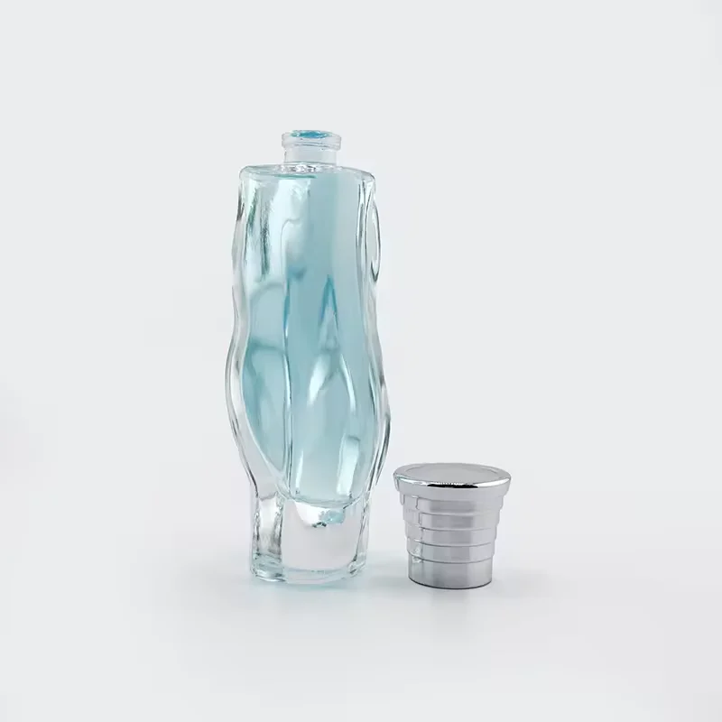 Unique Irregular Luxury Customized Empty Perfume Glass Bottle with Cap and
