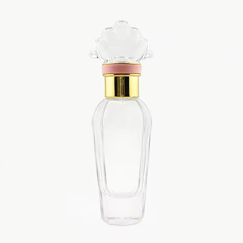 Clear Cylindrical Glass Perfume Bottle
