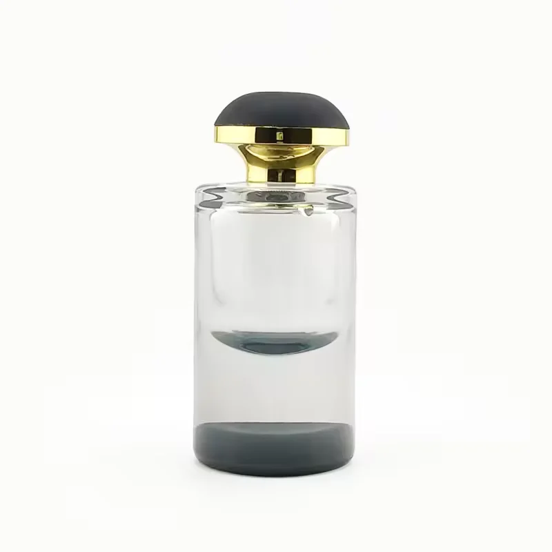 Black Cylindrical Glass Perfume Bottle