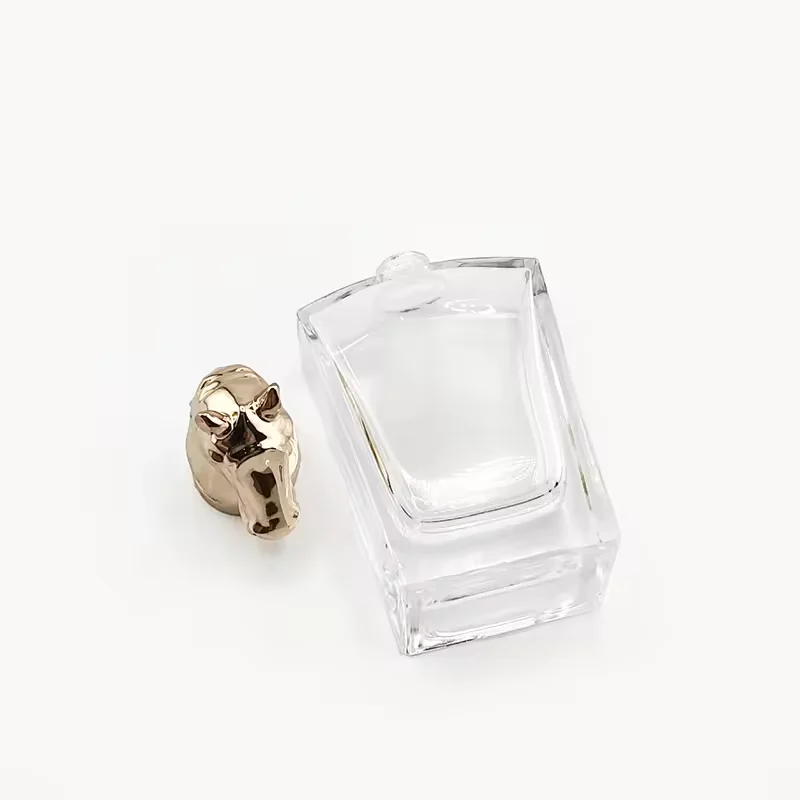 Luxury Empty Glass Perfume Bottles with Golden Cap image 2