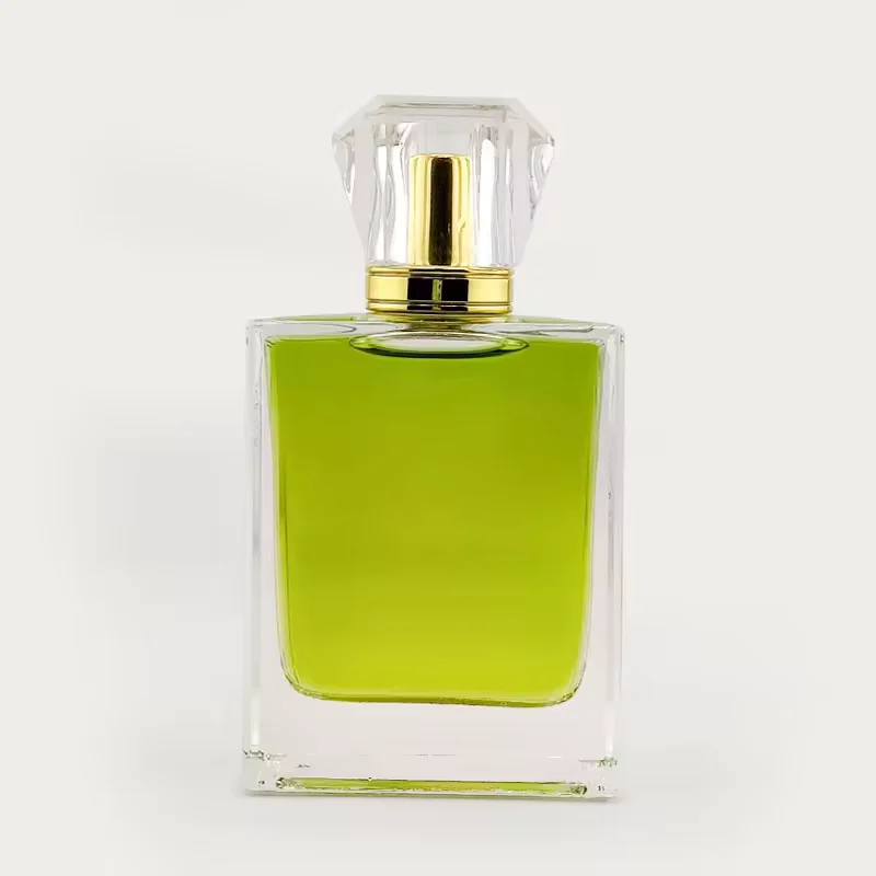 Clear Square Glass Perfume Bottle