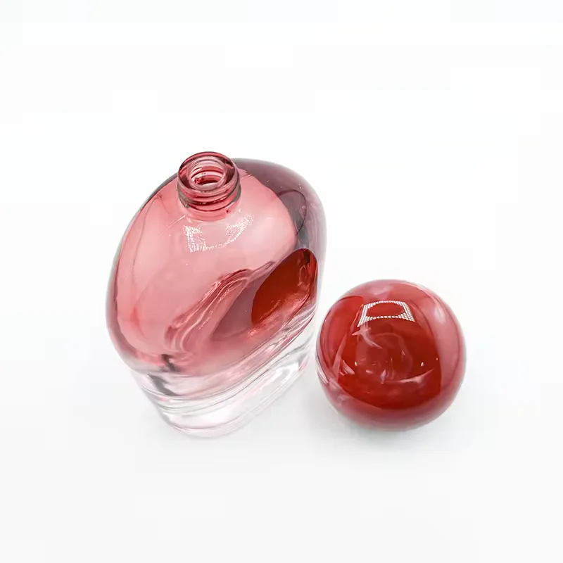 Round Glass Perfume Bottle with Pump Sprayer image 2