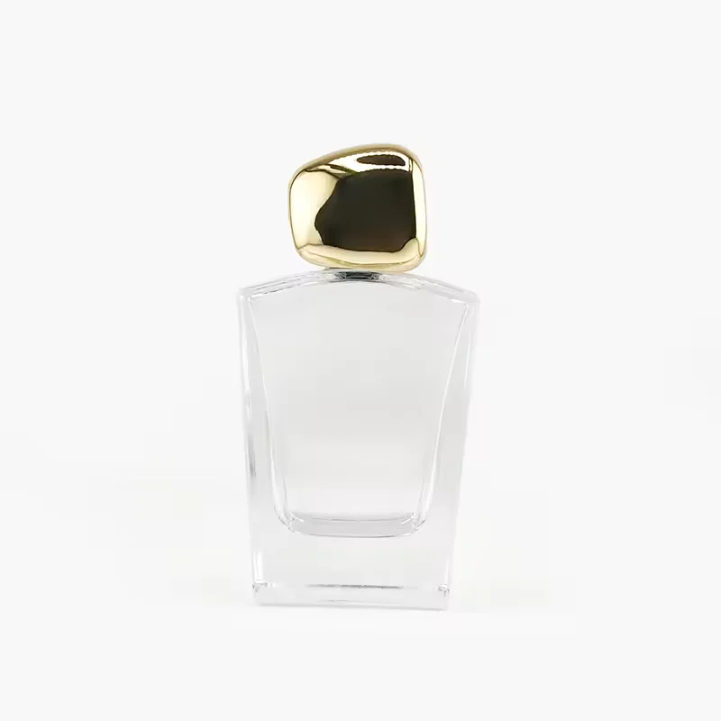 Luxury Glass Perfume Bottle with Gold Cap Empty Cosmetic Packaging with image 2