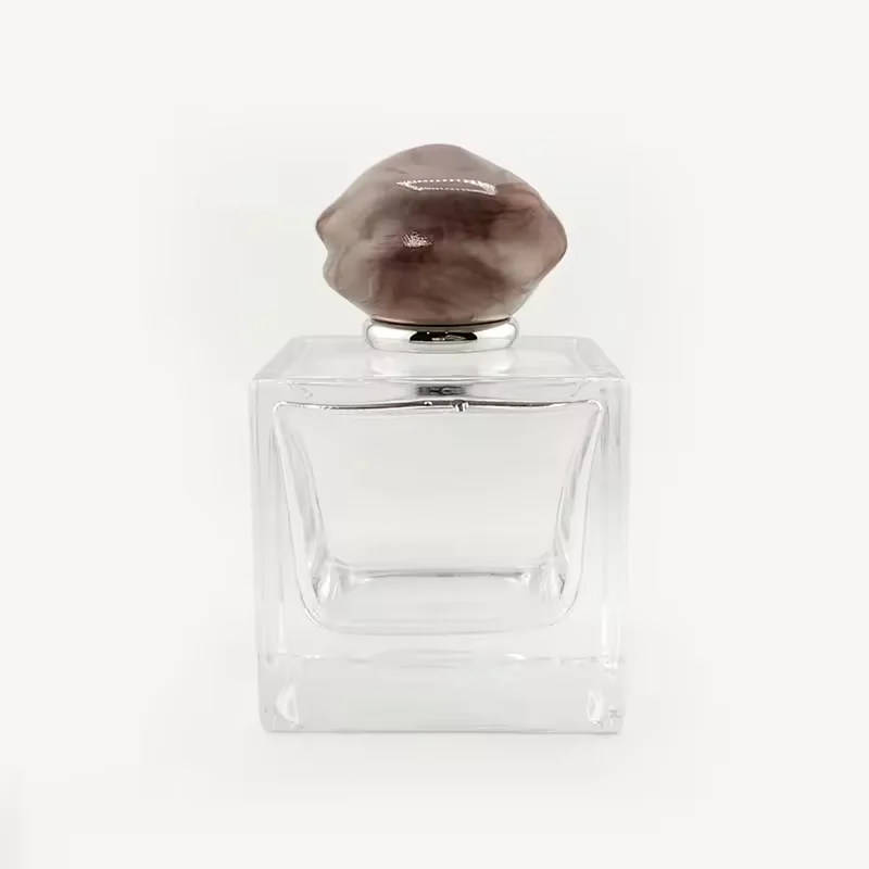 Red Square Glass Perfume Bottle