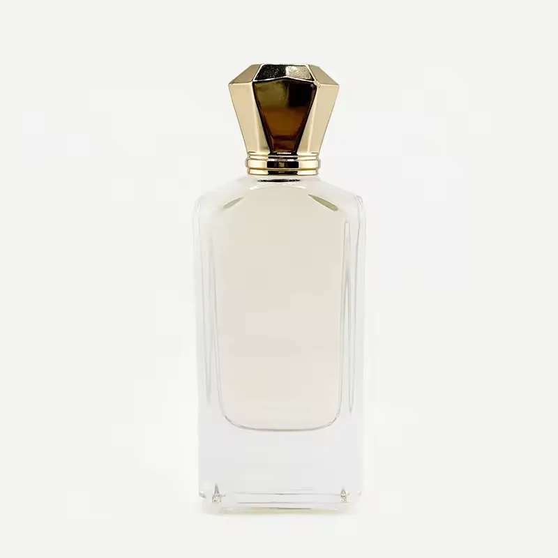 Classical Glass Bottle with Golden Lid Screen Printed with Pump Sprayer