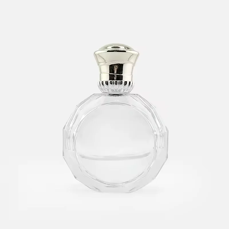 Clear Round Glass Perfume Bottle