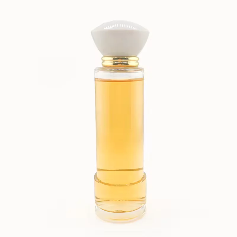 Red Cylindrical Glass Perfume Bottle