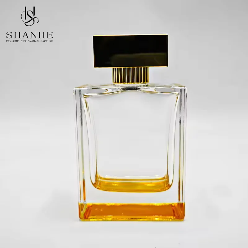 Amber Square Glass Perfume Bottle