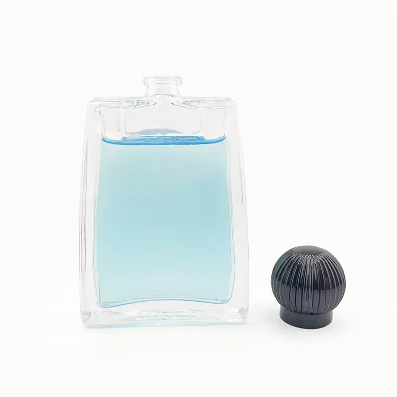 Square Glass Perfume Bottle with Refillable Design image 3