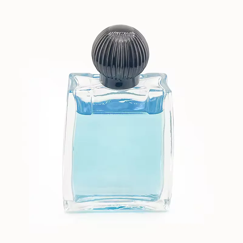 Square Glass Perfume Bottle with Refillable Design image 4