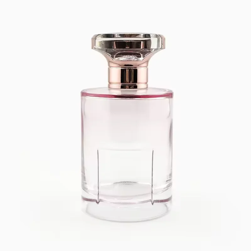 Clear Cylindrical Glass Perfume Bottle