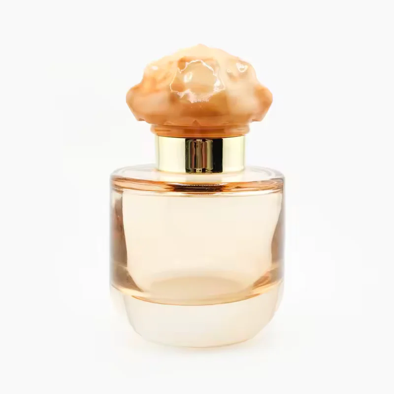 Clear Cylindrical Glass Perfume Bottle