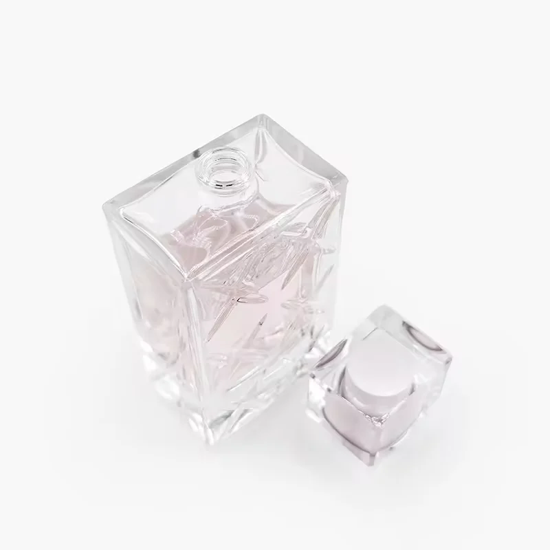Clear Rectangular Glass Perfume Bottle image 2