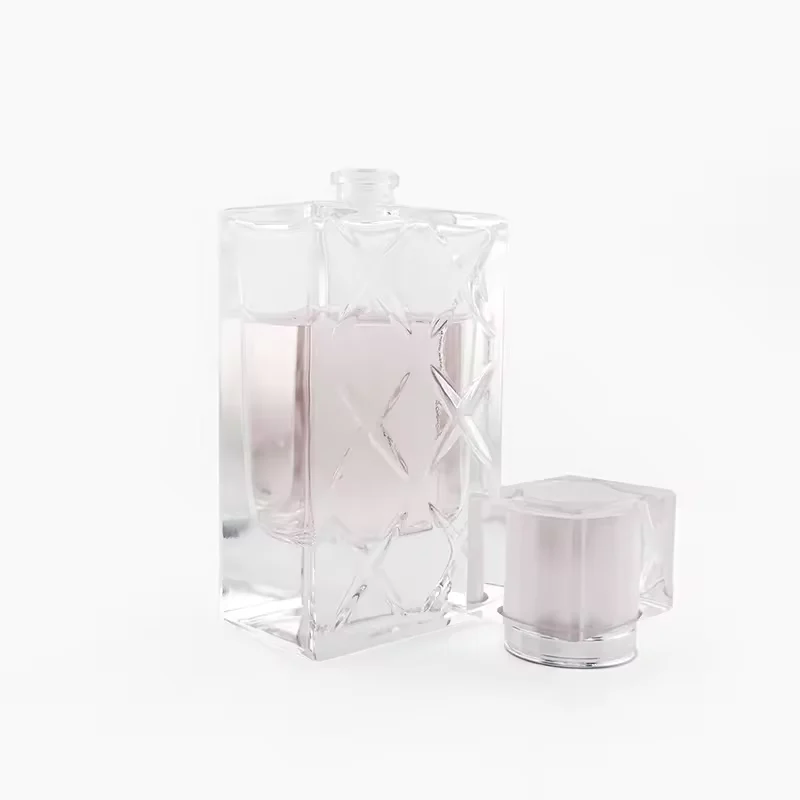 Clear Rectangular Glass Perfume Bottle image 3