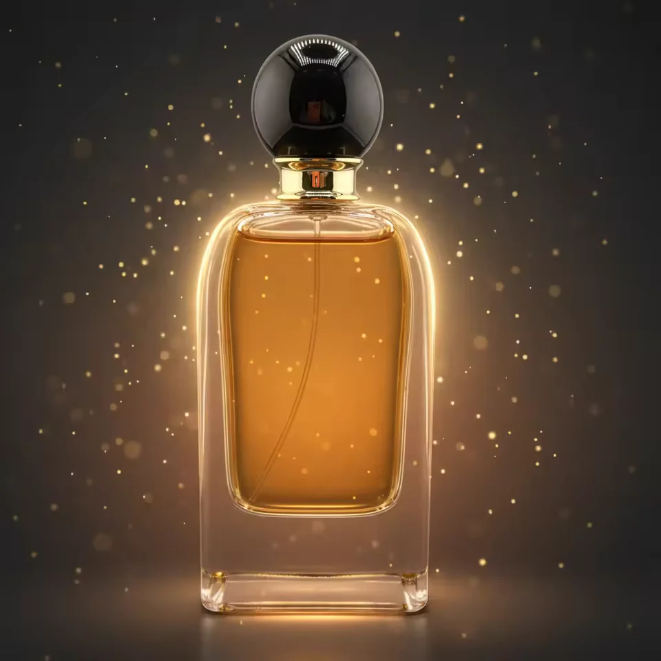 Amber Square Glass Perfume Bottle