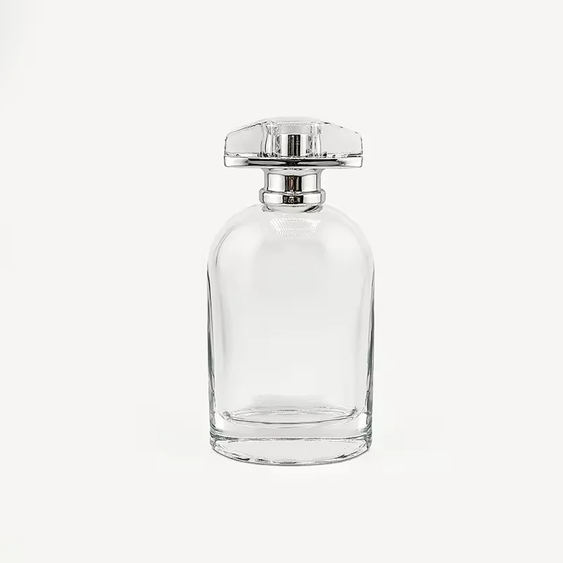 Cylindrical Glass Perfume Bottle with Pump Sprayer