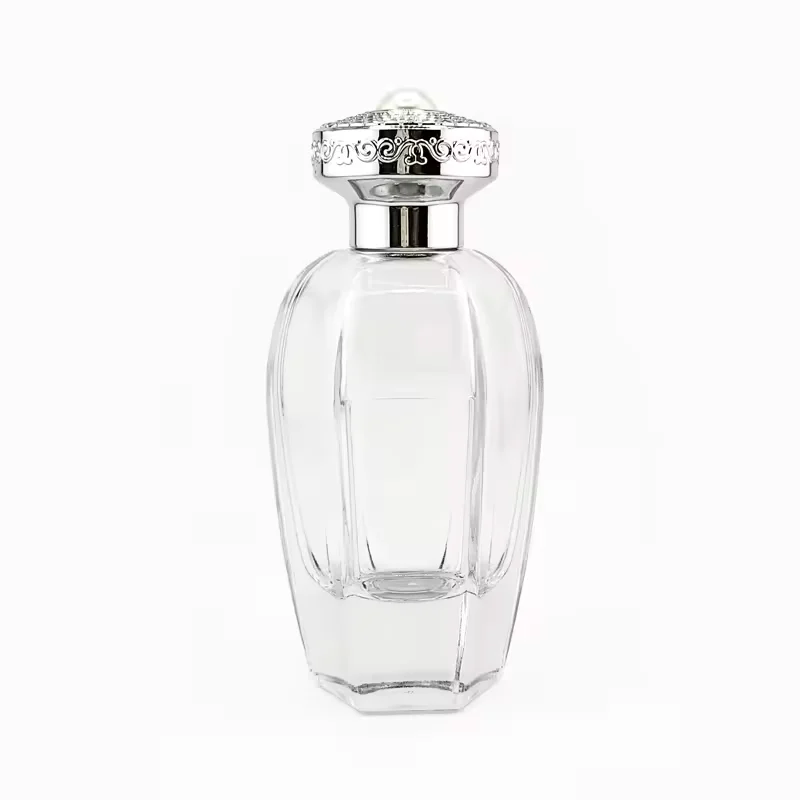 Clear Round Glass Perfume Bottle with Pump Sprayer