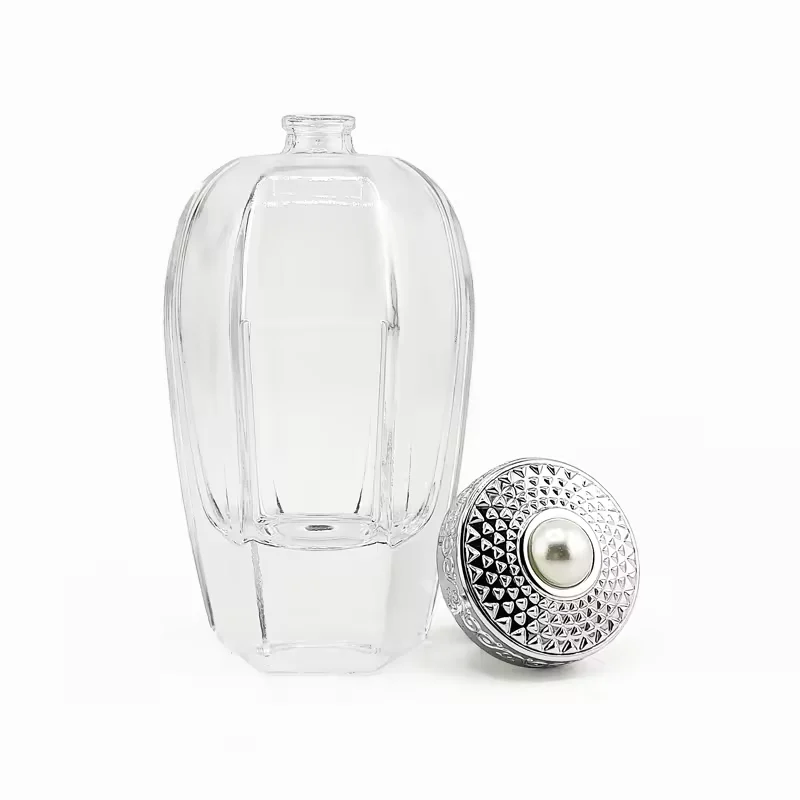Clear Cylindrical Glass Perfume Bottle
