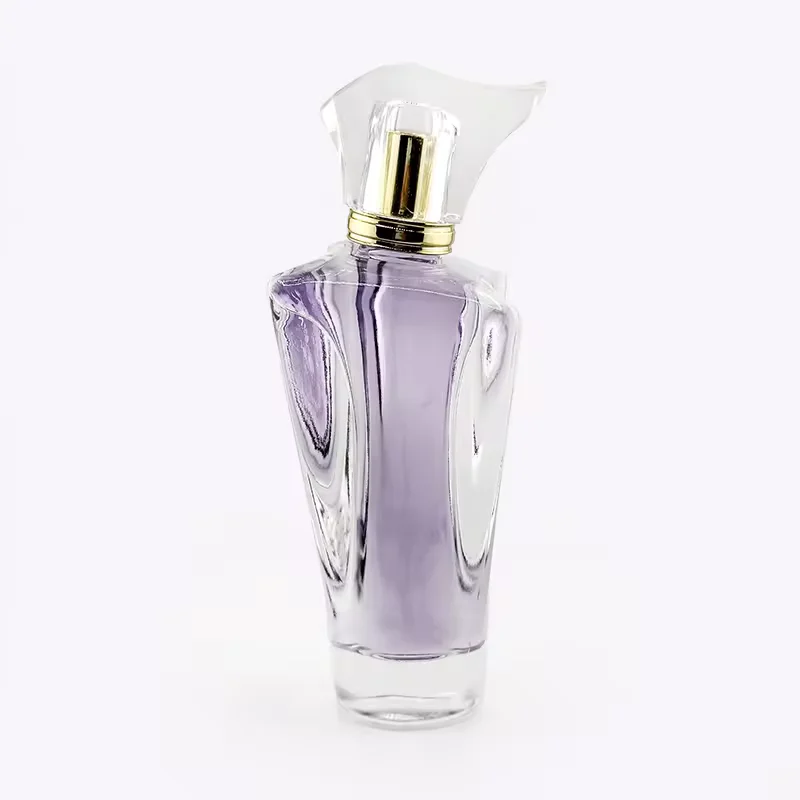 Clear Round Glass Perfume Bottle with Crown Cap