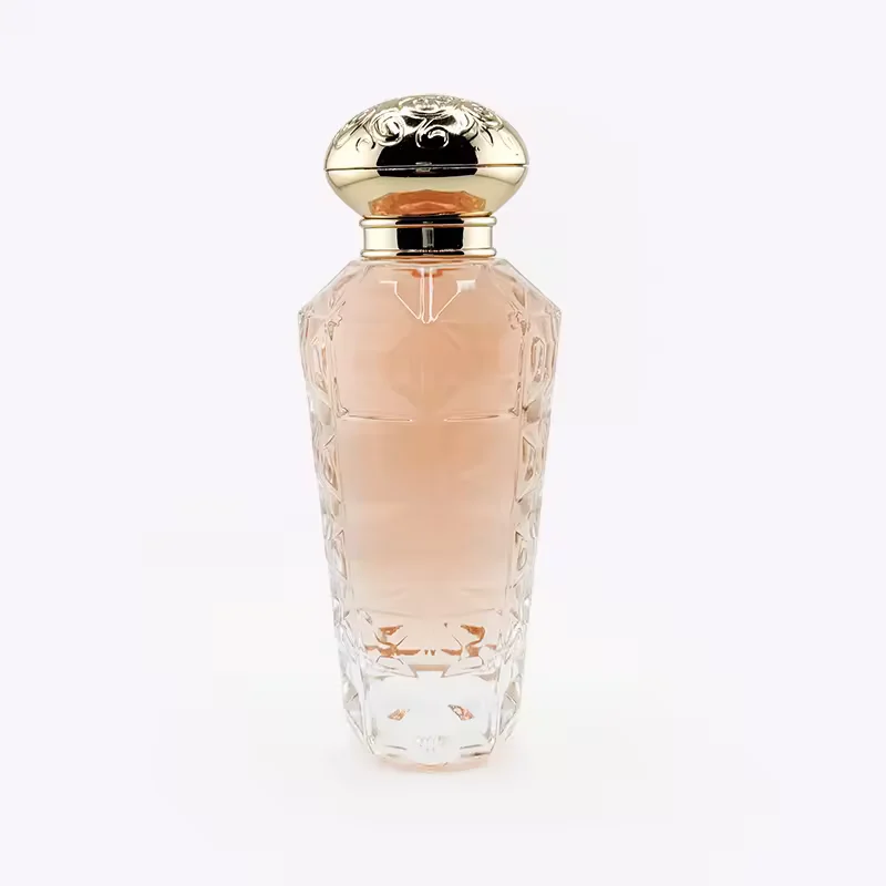 Clear Cylindrical Glass Perfume Bottle